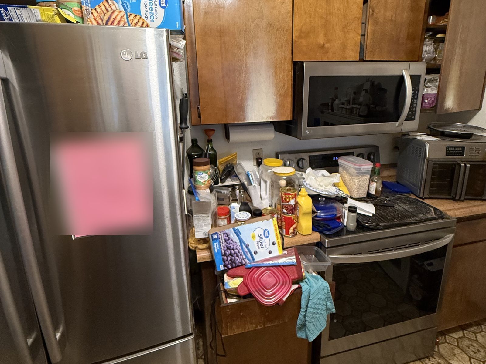 Derek Drive kitchen exactly as the family left it — packed and dated